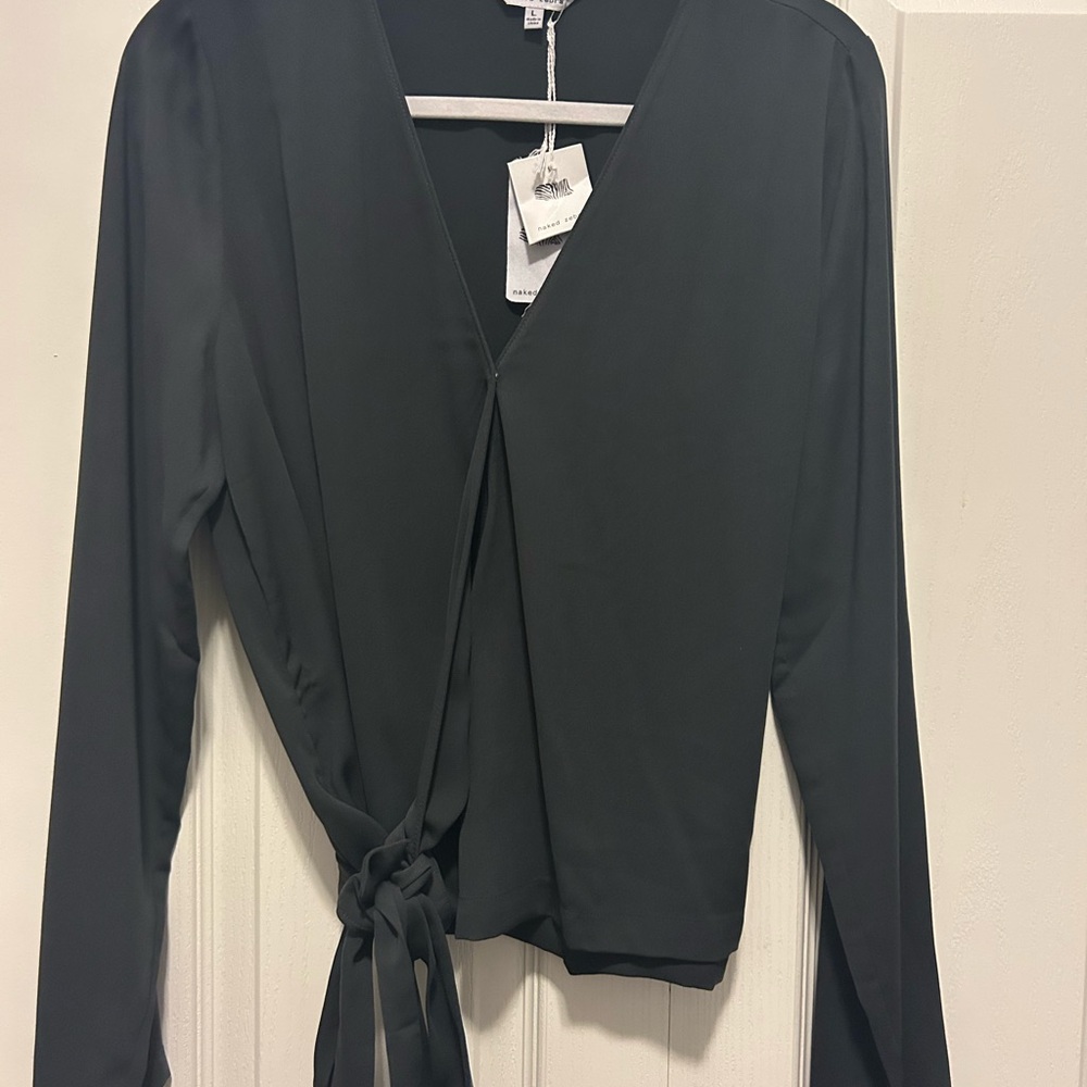 Dark Gray Wrap Top